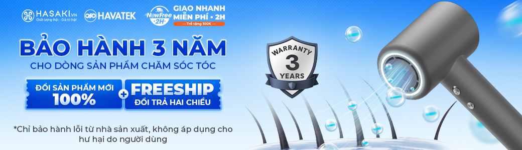 Havatek Bảo h&agrave;nh 1 đổi 1 trong 3 năm cho d&ograve;ng sản phẩm chăm s&oacute;c t&oacute;c