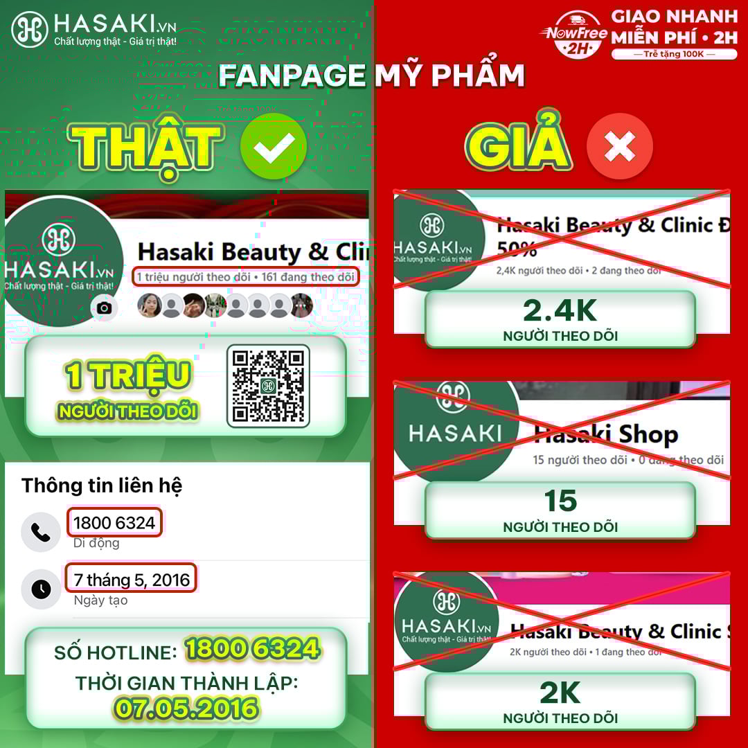 Fanpage Facebook Ch&iacute;nh Thức Của Hasaki