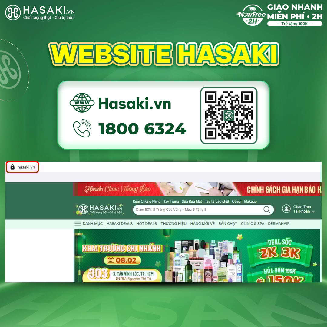 Website ch&iacute;nh thức của Hasaki
